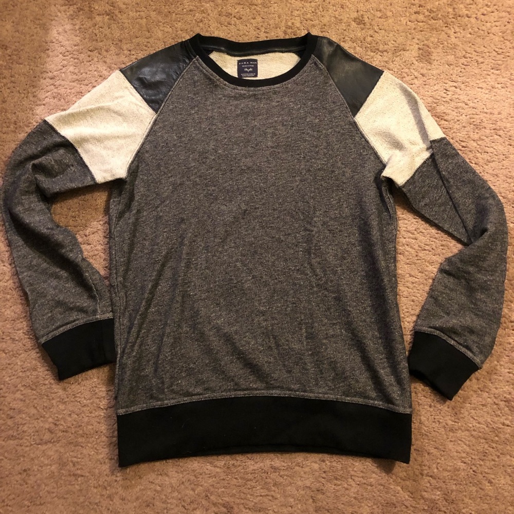 Zara Crewneck sweater color block panel